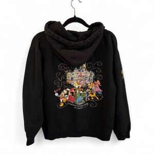 Rare Vintage Disneyland 50th Anniversary Black Zip Up Jacket/Hoodie